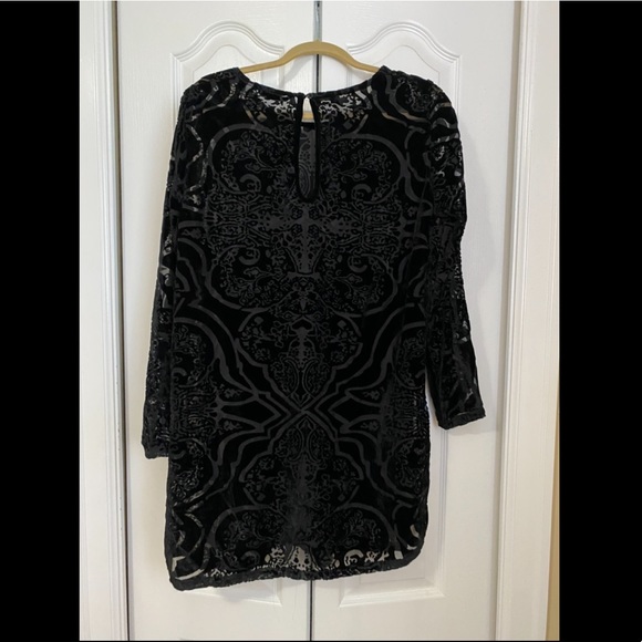 L/S black sheer print dress - Picture 5 of 6